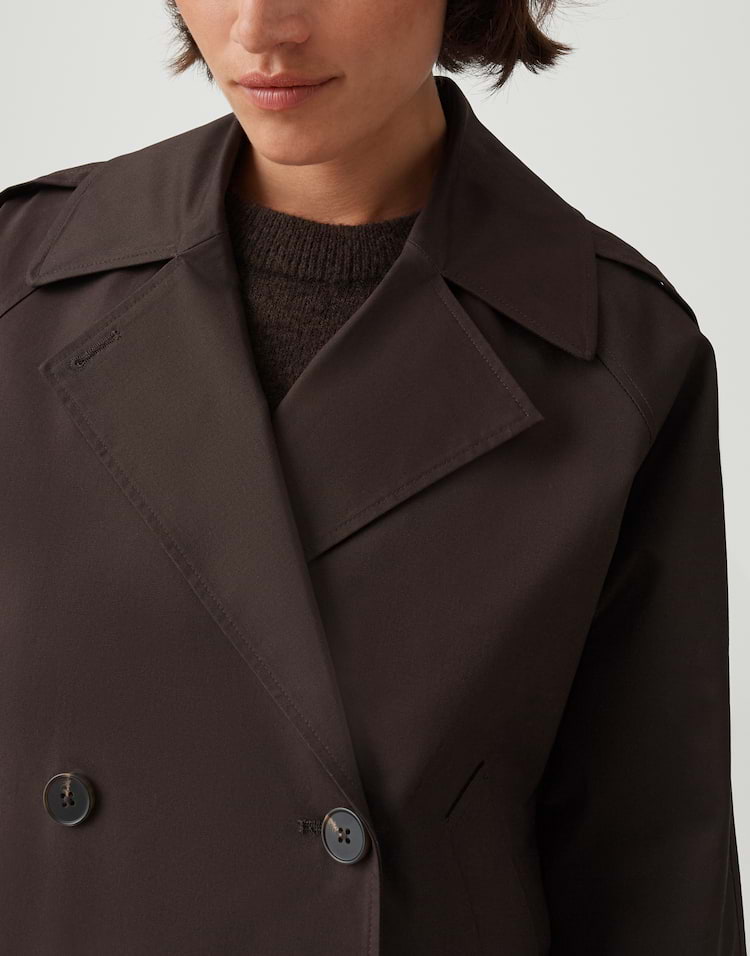 OPUS kurze Trenchjacke Haweni aus nachhaltigem Baumwollmix