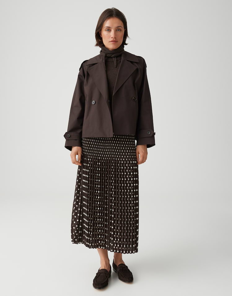 OPUS kurze Trenchjacke Haweni aus nachhaltigem Baumwollmix