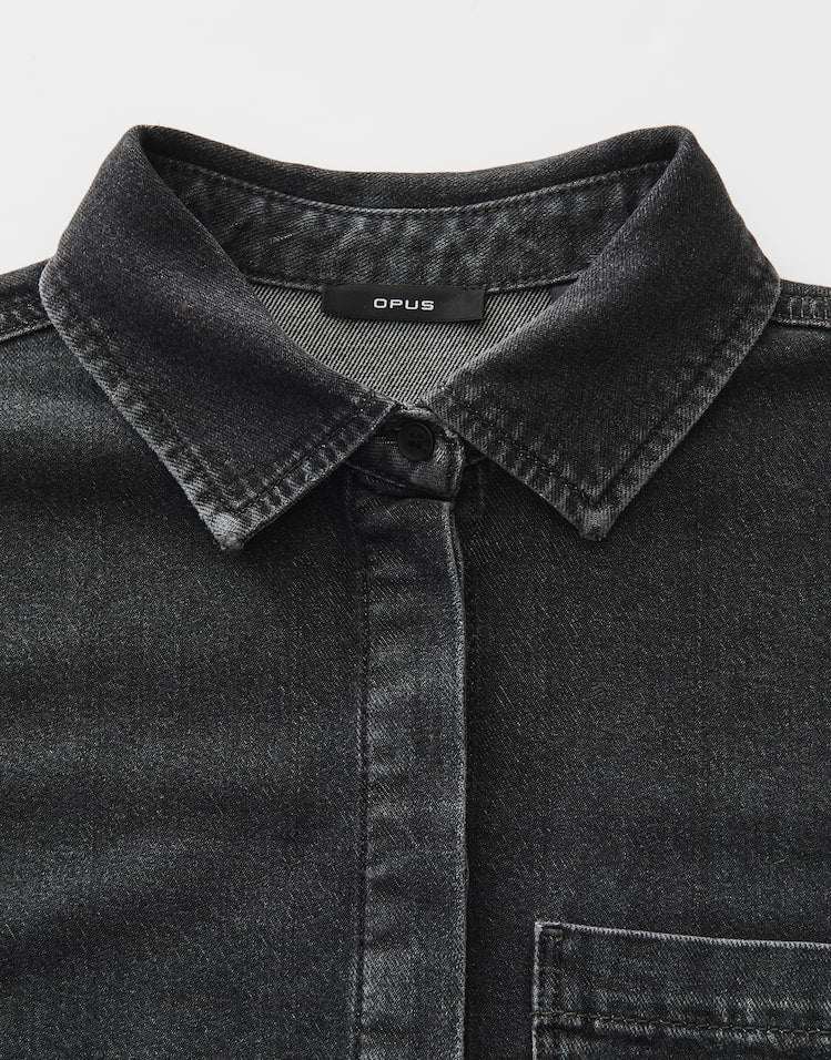 OPUS Bluse Femori in Denim-Optik