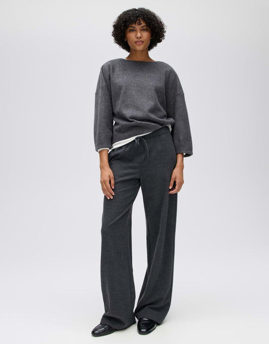 OPUS Wide Leg Pants Melane mod pinstripe