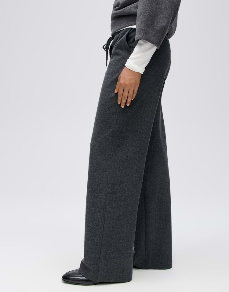 OPUS Wide Leg Pants Melane mod pinstripe