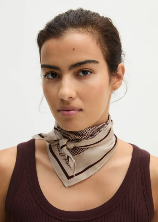 MARC O`POLO Satin-Foulard mit lässigem Print in beige