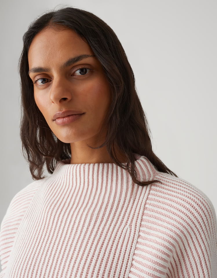 OPUS Pullover Pozoli mit Streifenstruktur