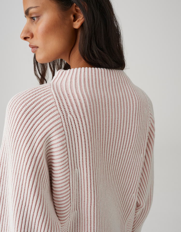 OPUS Pullover Pozoli mit Streifenstruktur
