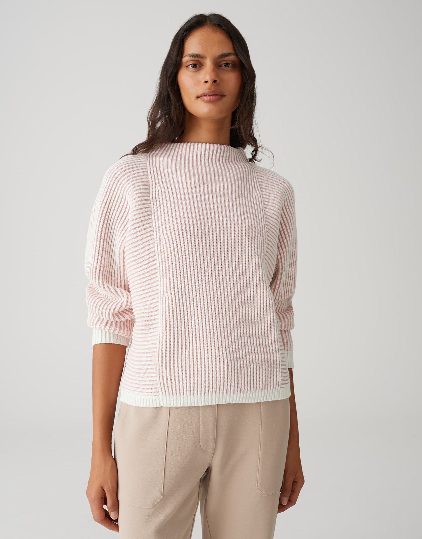 OPUS Pullover Pozoli mit Streifenstruktur