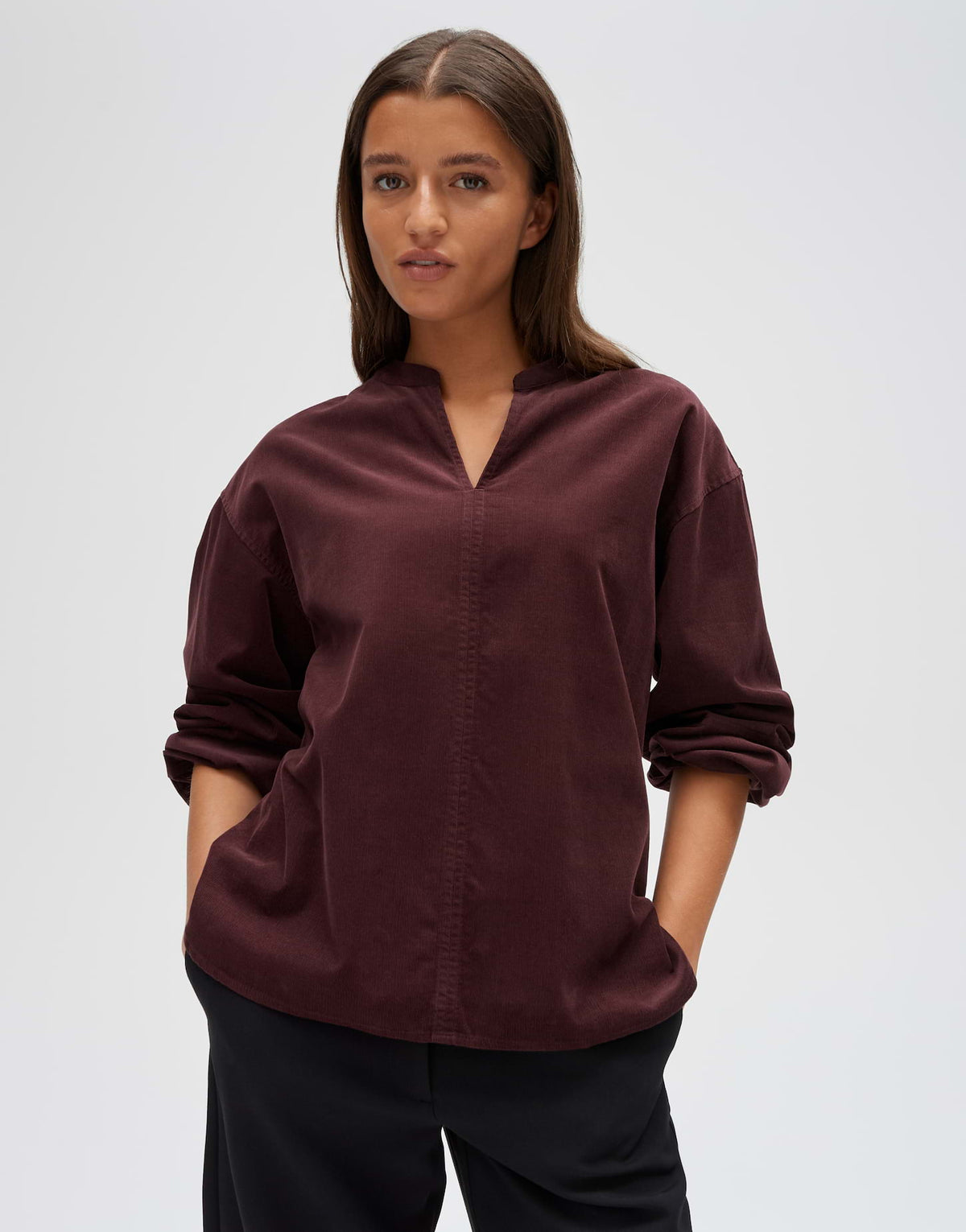 OPUS Feincord Bluse Flando