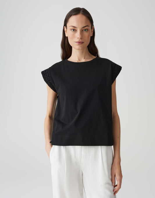 OPUS Shirt Sallso mit dekorativer Lochspitze