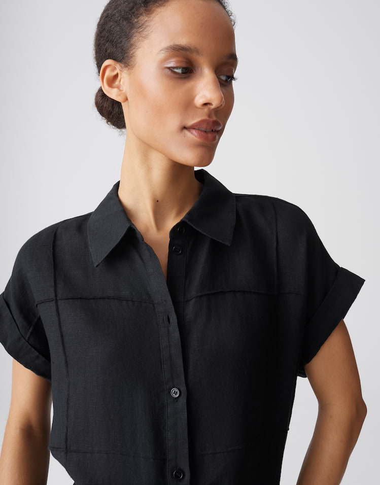 OPUS Hemdblusenkleid aus Leinen Welina