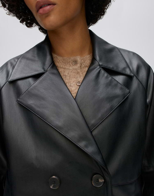 OPUS kurzer Fake-Leder Trenchcoat Haleda