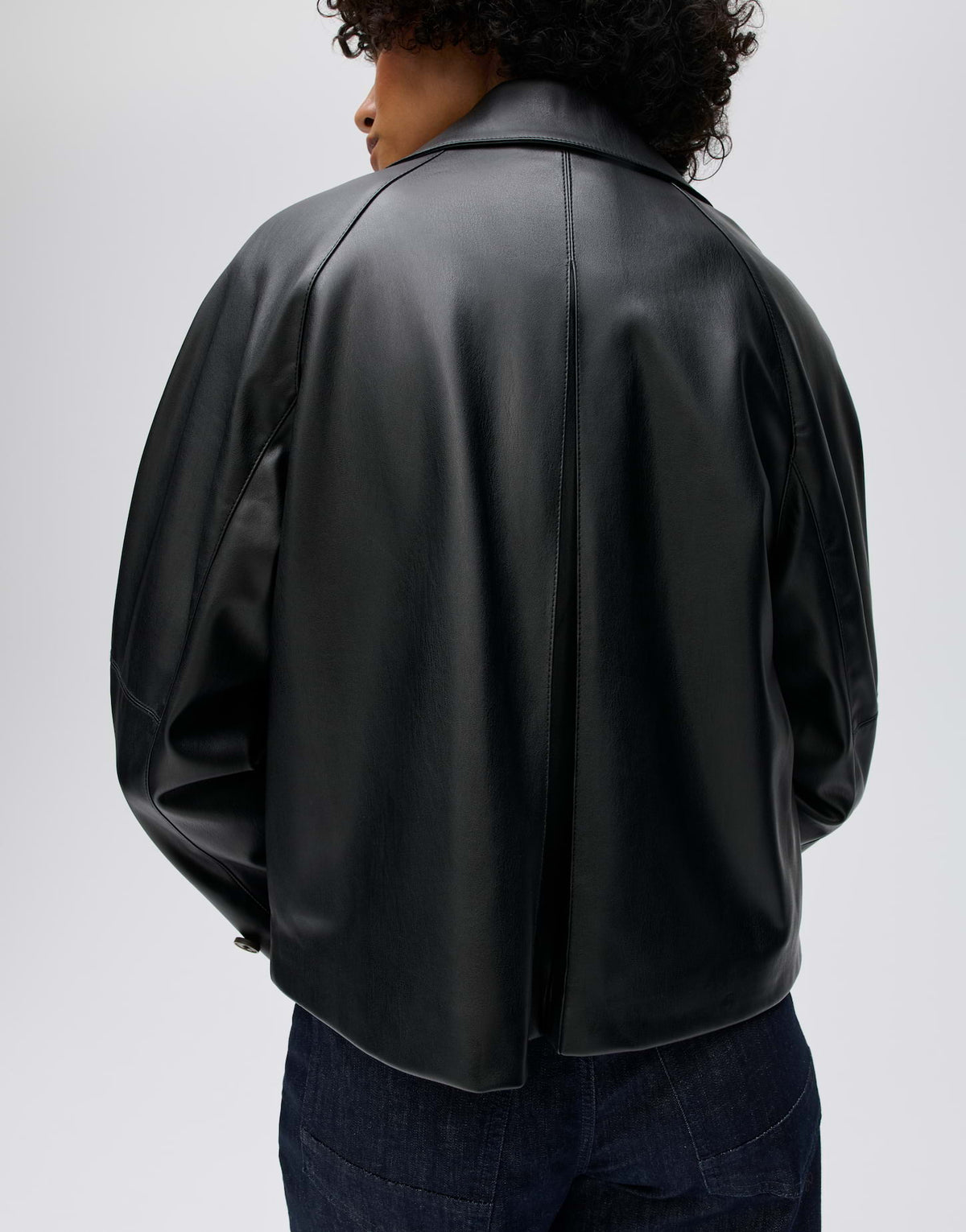 OPUS kurzer Fake-Leder Trenchcoat Haleda