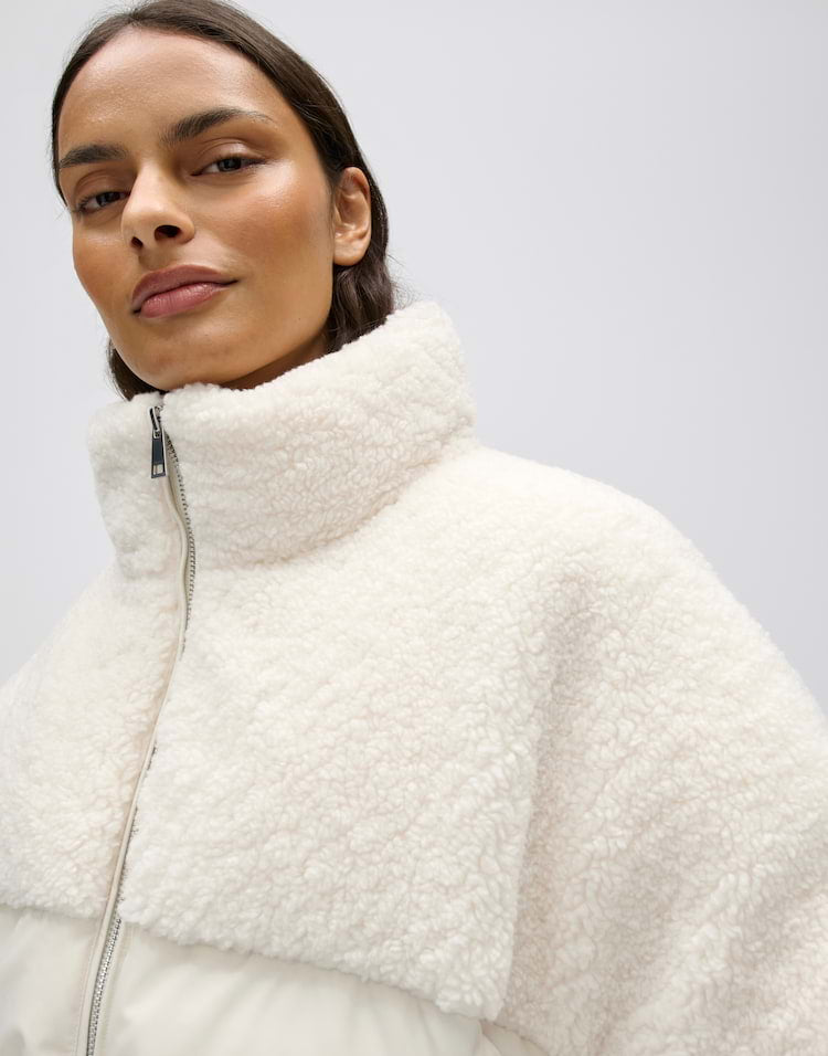 OPUS Puffer Jacke im Materialmix