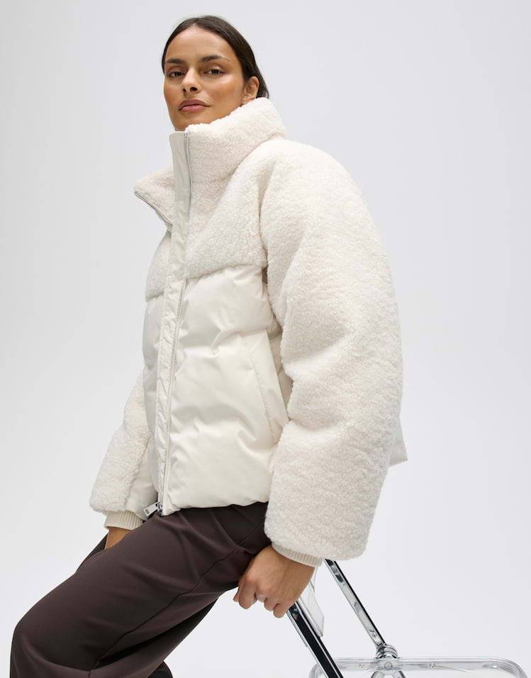 OPUS Puffer Jacke im Materialmix