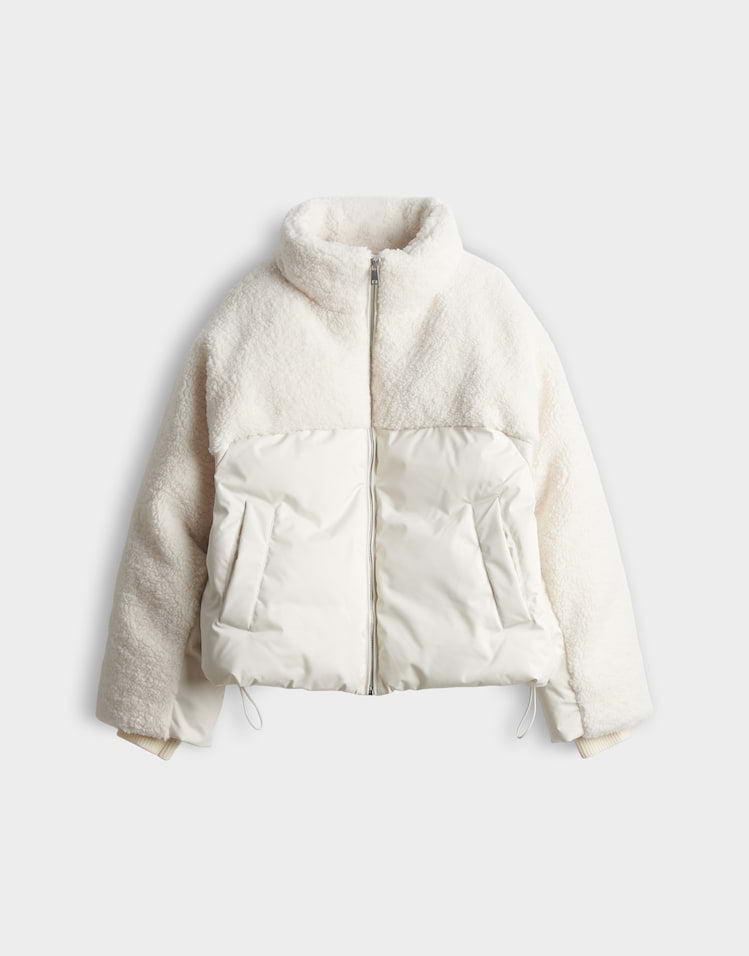 OPUS Puffer Jacke im Materialmix