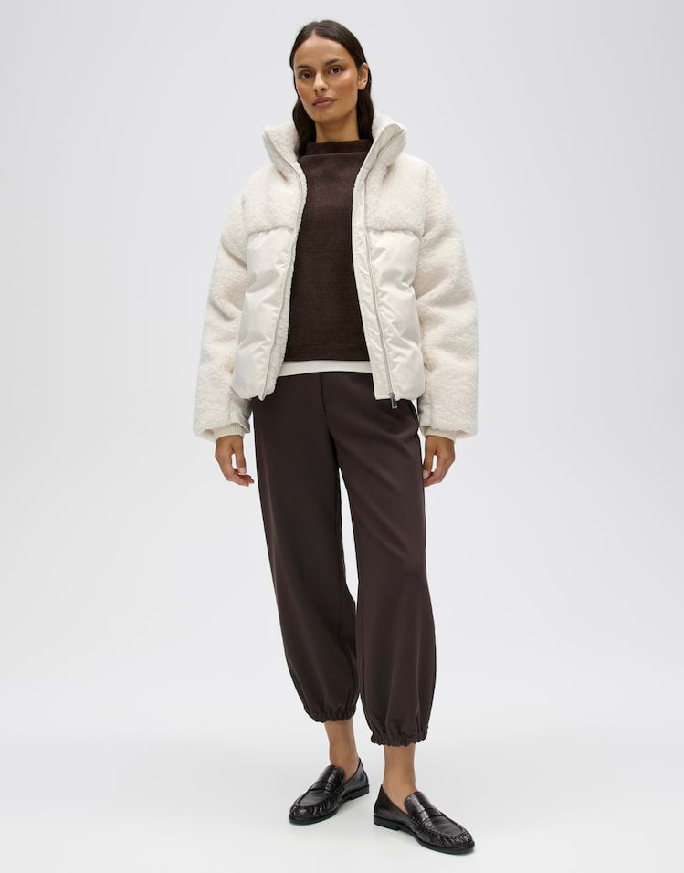 OPUS Puffer Jacke im Materialmix
