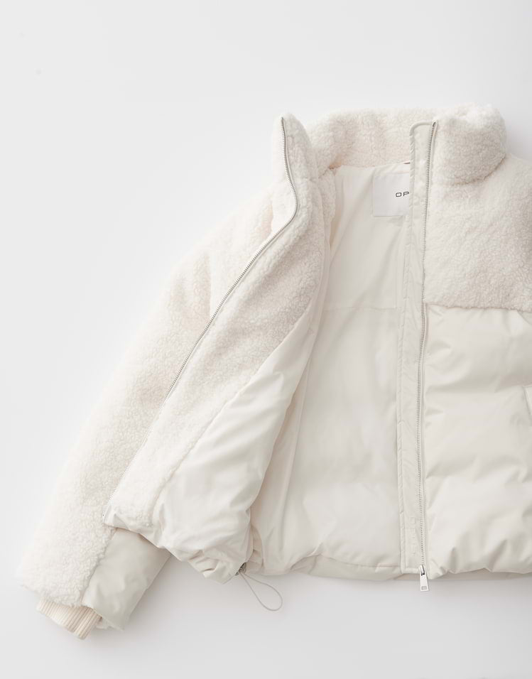 OPUS Puffer Jacke im Materialmix