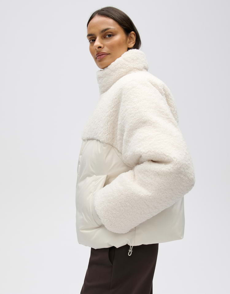 OPUS Puffer Jacke im Materialmix