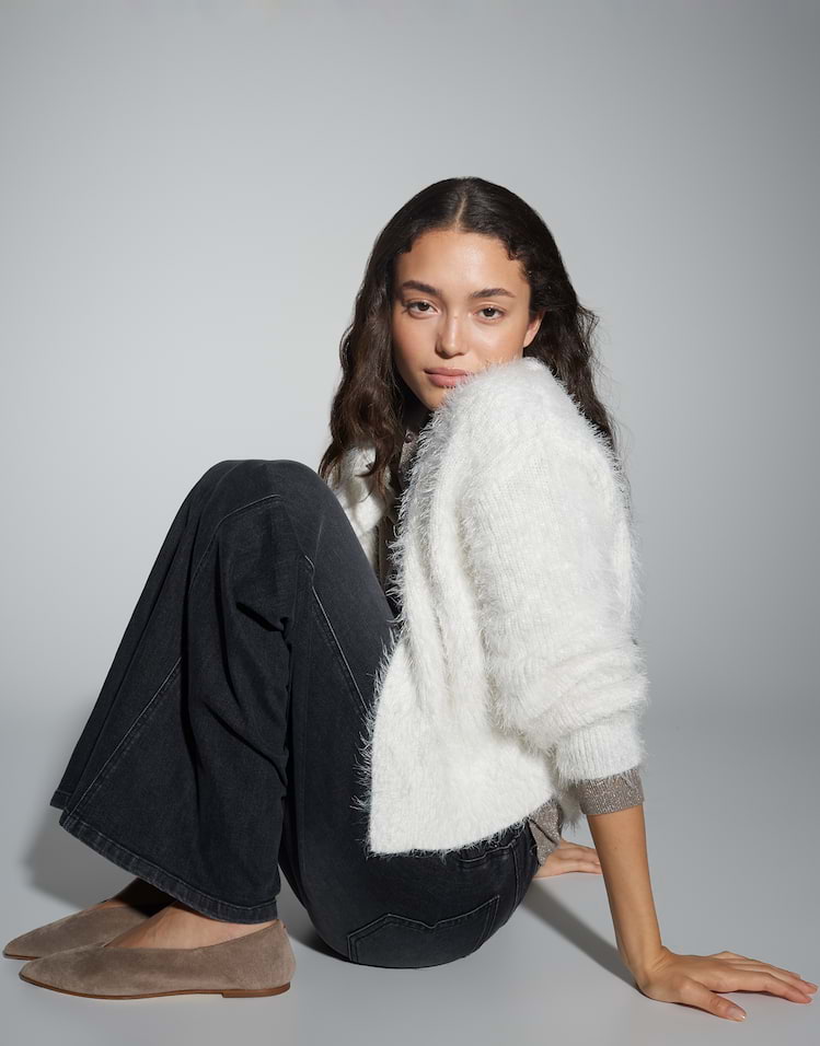 OPUS flauschige Strickjacke Deder