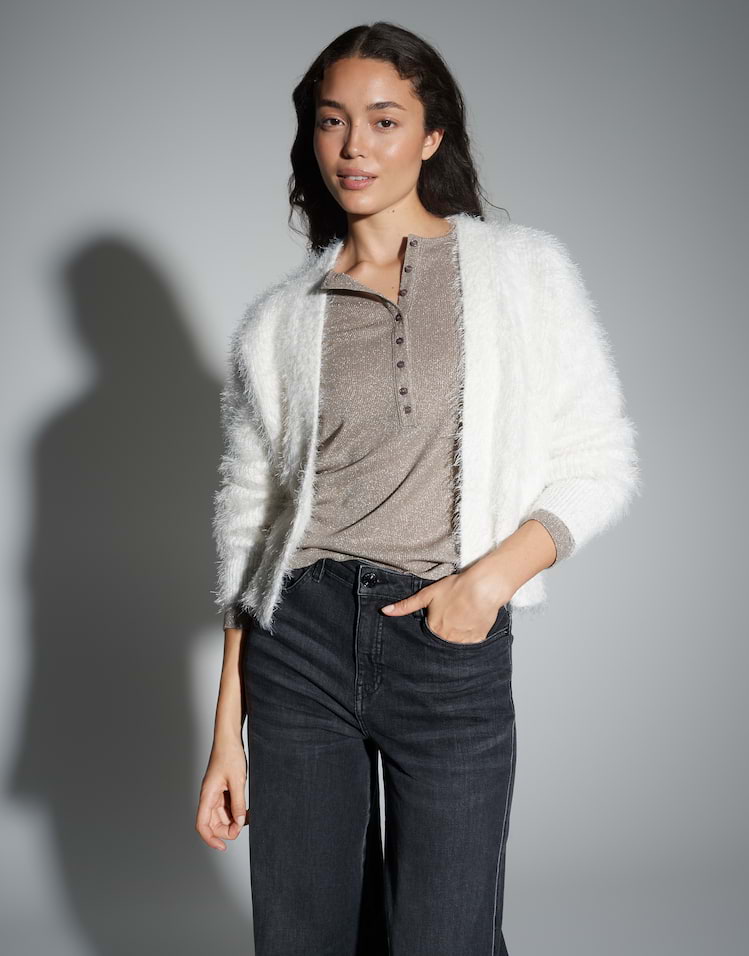 OPUS flauschige Strickjacke Deder