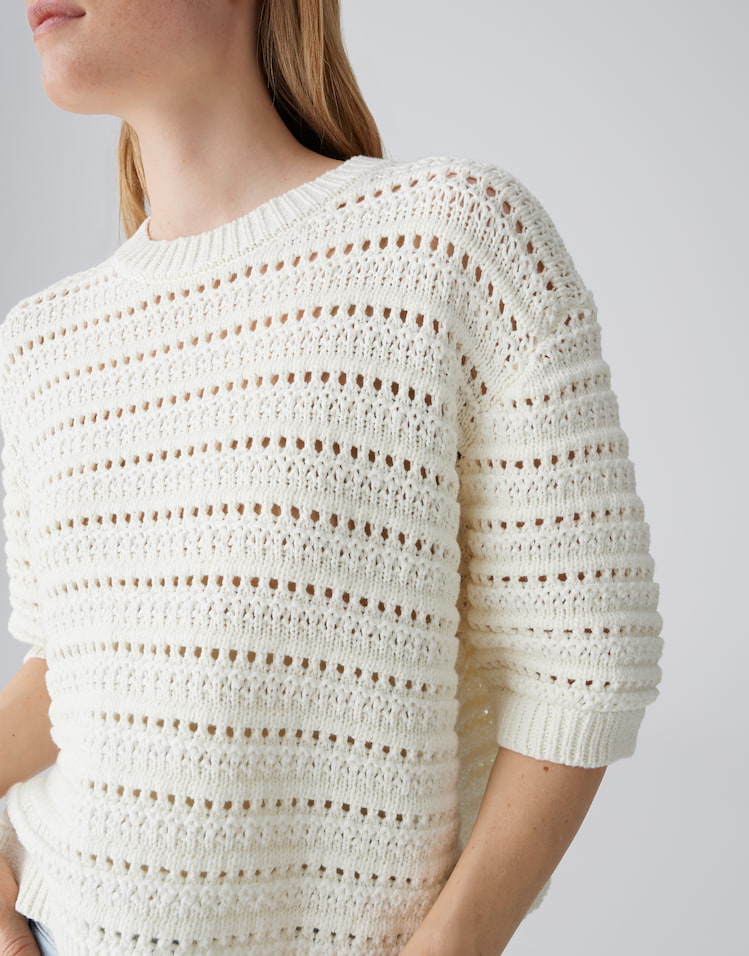 OPUS Lochstirckpullover Ploomina