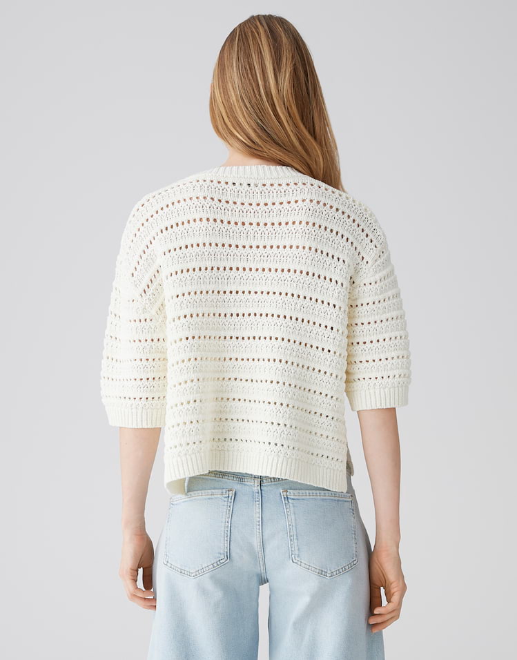 OPUS Lochstirckpullover Ploomina