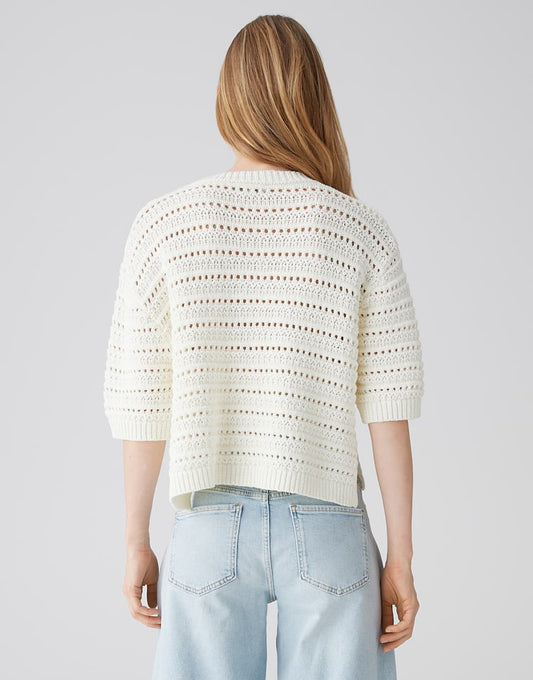 OPUS Lochstirckpullover Ploomina