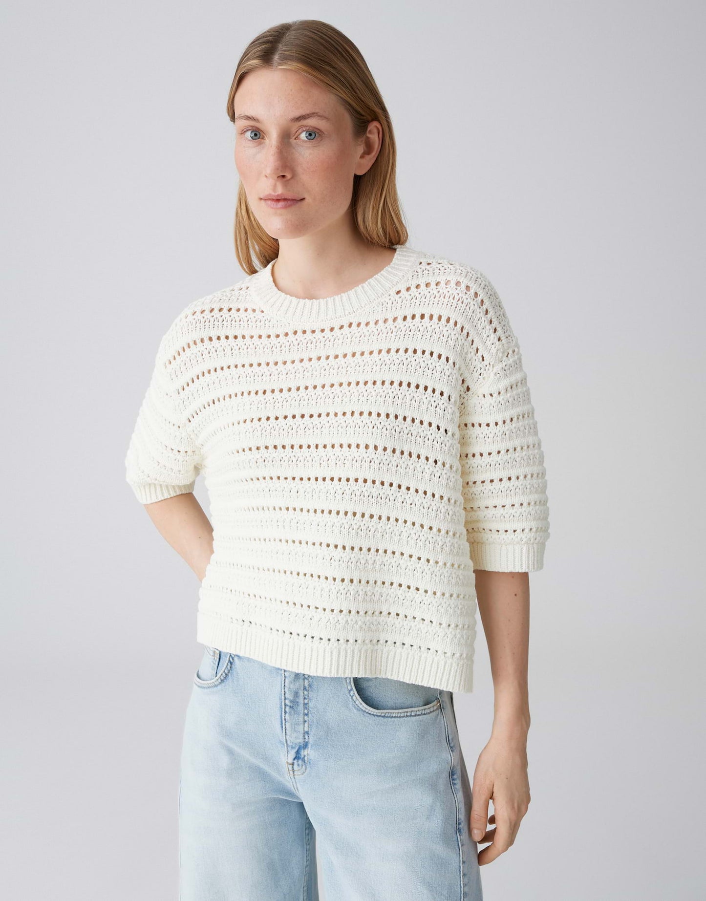 OPUS Lochstirckpullover Ploomina
