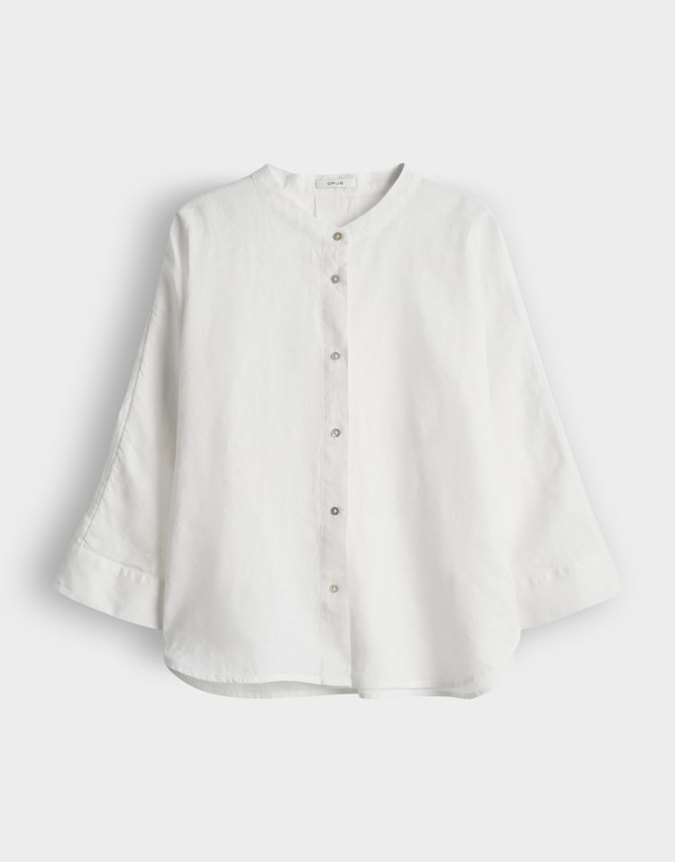 OPUS Stehkragenbluse Fulis aus Leinen