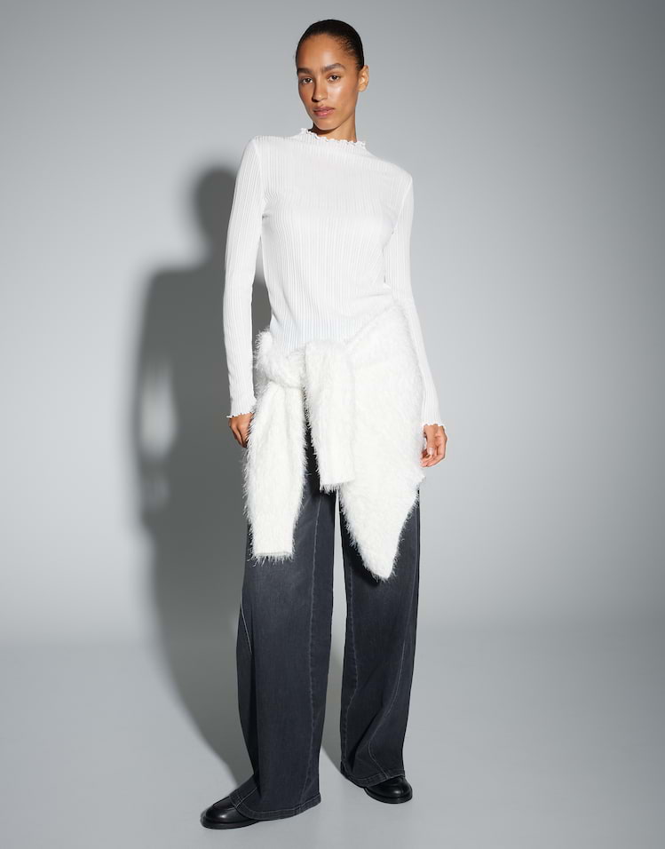 OPUS semitransparentes Longsleeve Sivi